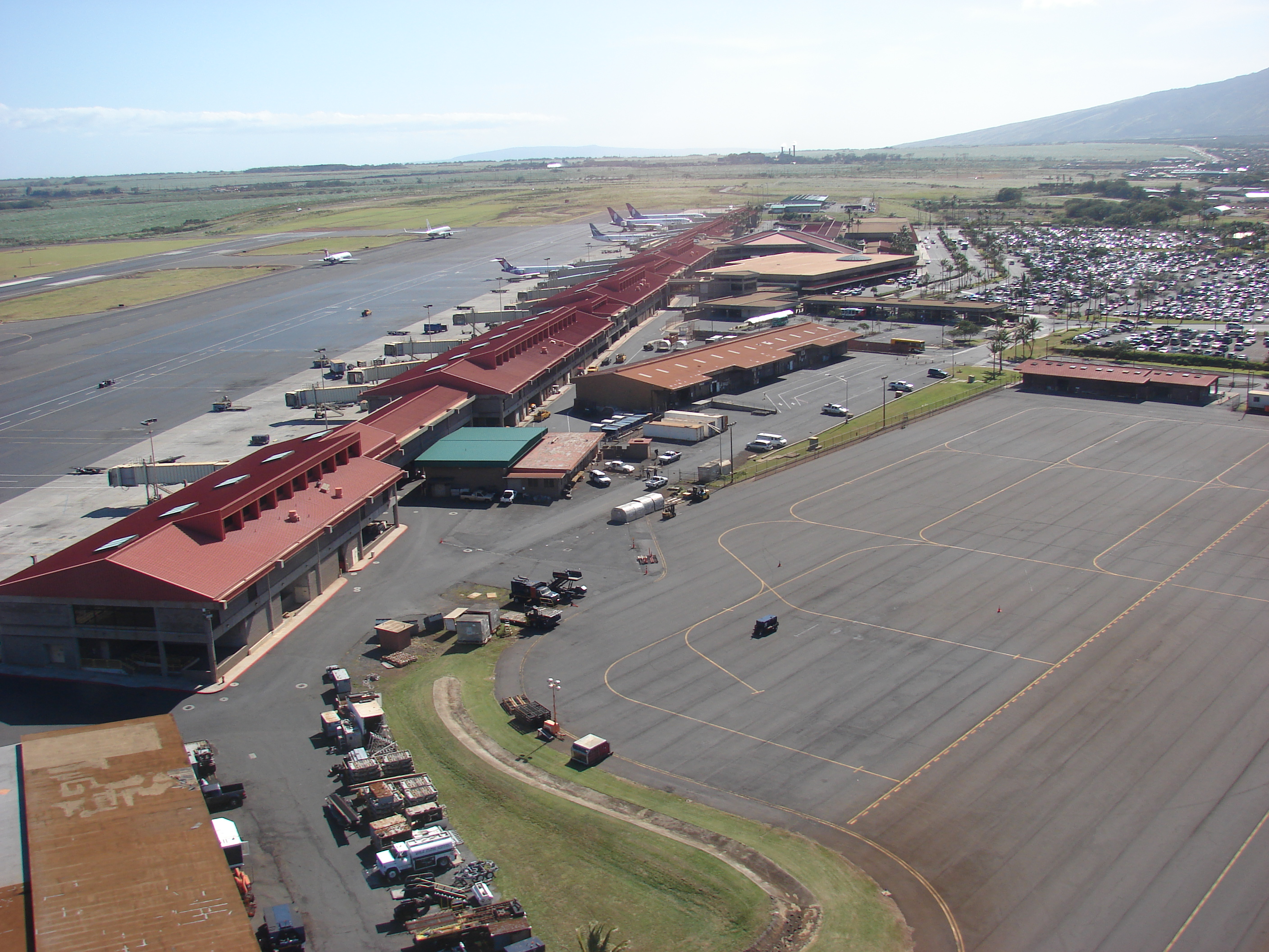 Aerial view of Kahului Airport (OGG) on Maui